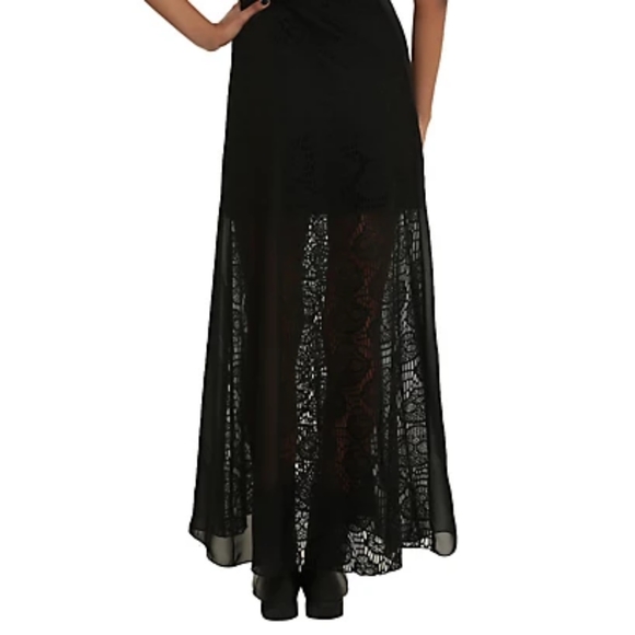 Hot Topic Midnight Hour Crochet Skull Maxi Dress - Picture 4 of 11